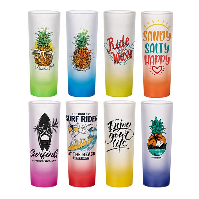 6 Pack Sublimation Can-Shaped Frosted Glasses