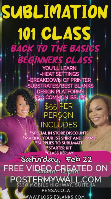 Sublimation 101 Basics Class (IN PERSON) PENSACOLA FLORIDA