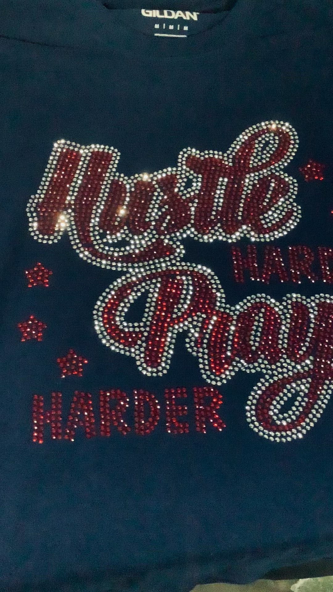 Hustle Hard Pray Harder Rhinestone Transfer