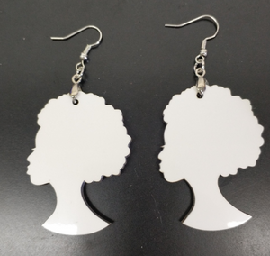 Afro Woman Earrings Sublimation Blanks (Pair of 2 Earrings)