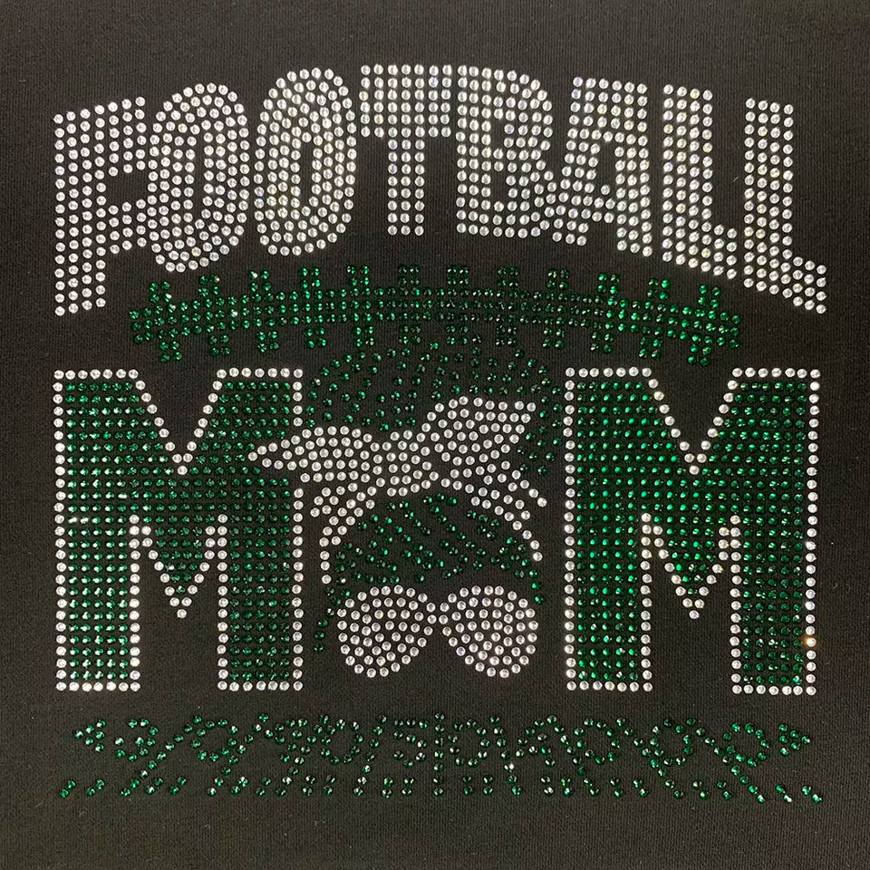 Football Rhinestone Patches Football MOM Rhinestone Transfer – Flossie Blanks