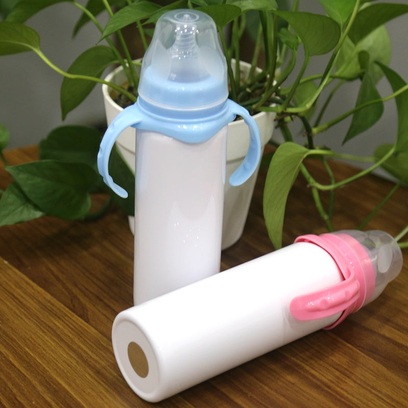 8 Oz Stainless Steel Baby Bottle Tumbler (Blue & Pink Handles