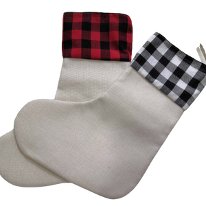 Buffalo Plaid Santa Stocking (Sublimation Blank)