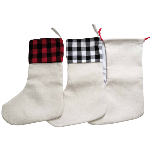 Buffalo Plaid Santa Stocking (Sublimation Blank)