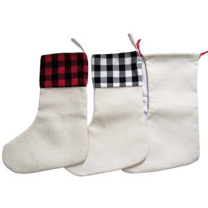 Buffalo Plaid Santa Stocking (Sublimation Blank)