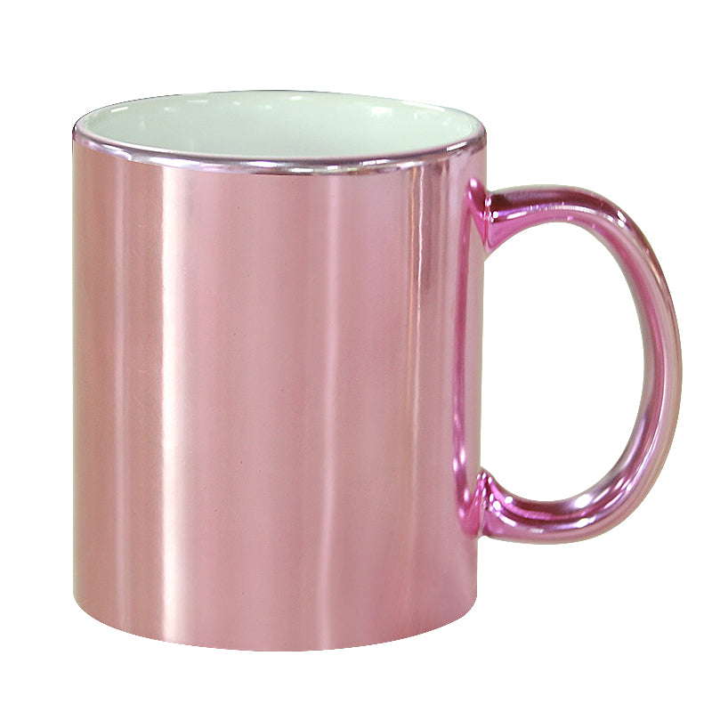 metallic sublimation mug, Pink sublimation mugs, silver sublimation mugs,11  oz Metallic sublimation Colored Mugs, Sublimatable,Sublimation mugs, 11 oz  sublimation mugs, 15 oz sublimation mugs, rim handle sublimation mug, color sublimation  mugs, animal