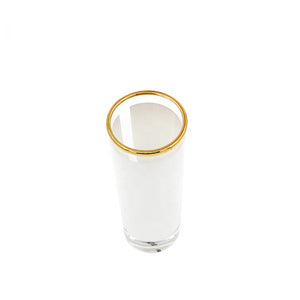 1.5 oz Sublimation Shot Glass with Gold Rim – Blanks by Woo