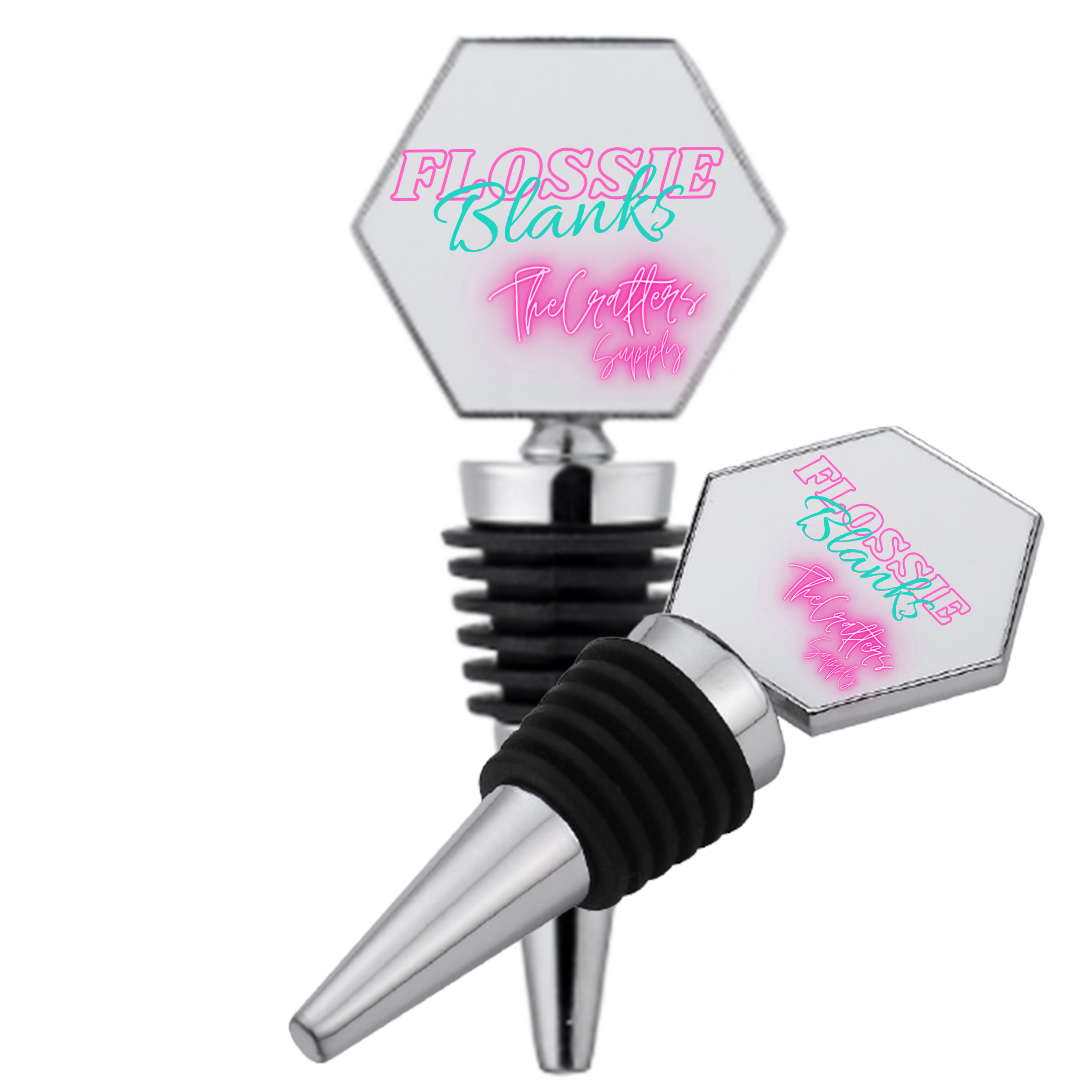 Hexagon Sublimation Wine Stopper 2 PACK (BLANK)