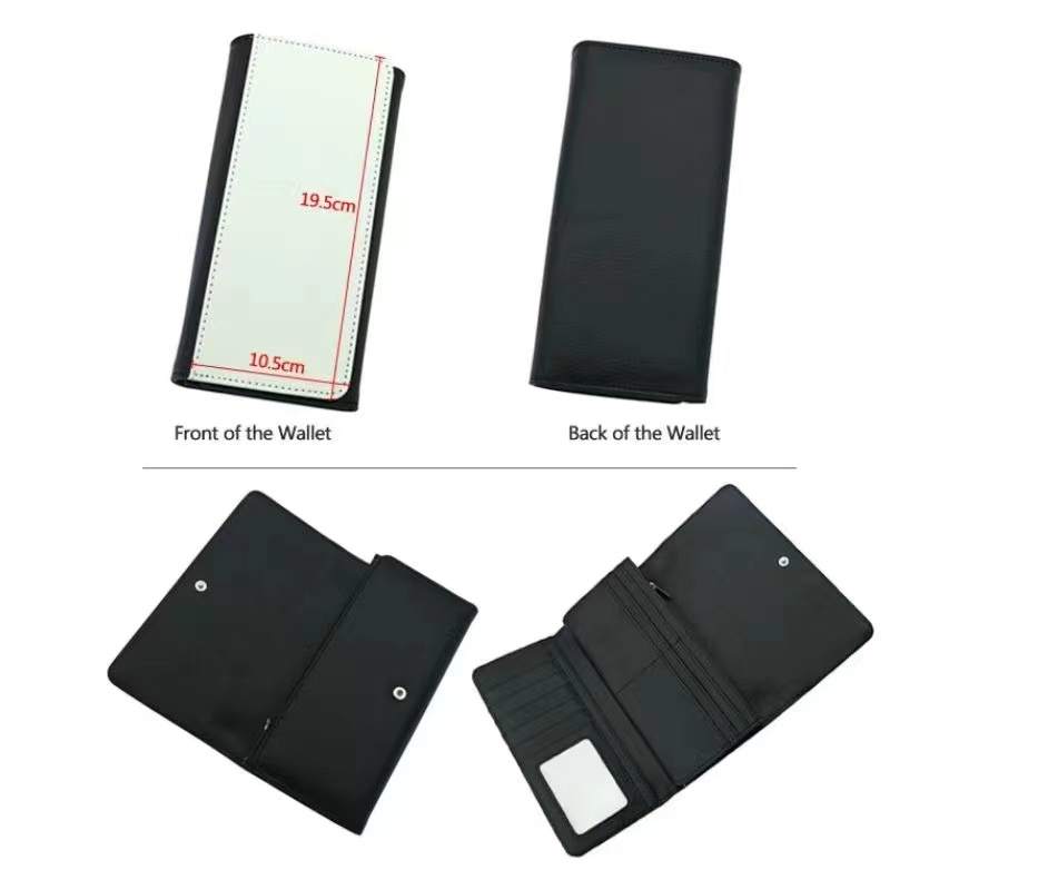 black pu leather sublimation blank wallet