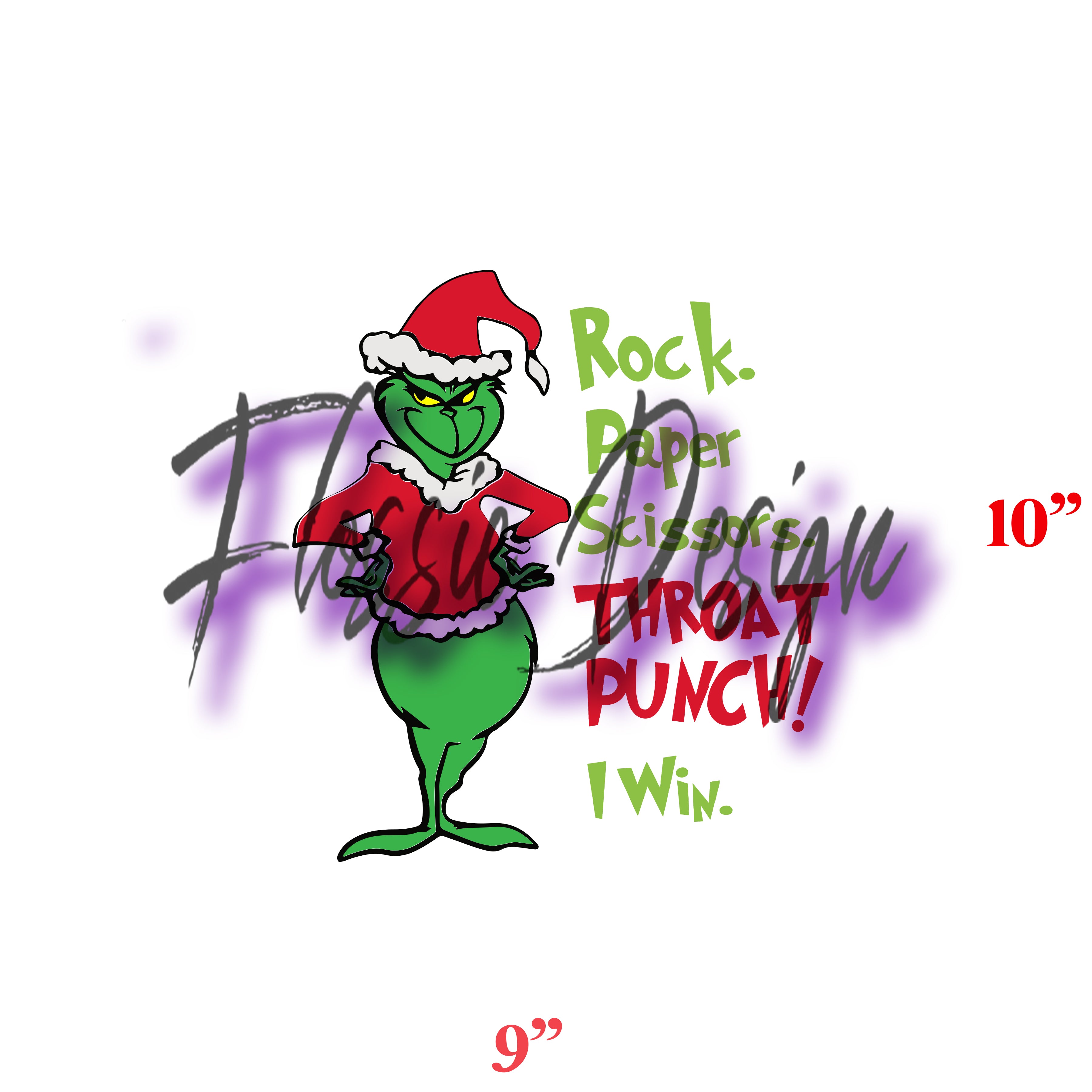 Grinch Throat Punch DTF Transfer