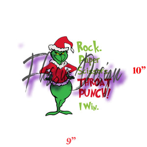 Grinch Throat Punch DTF Transfer