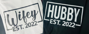 Hubby and Wifey 2022 DTF Transfers (1 Set)