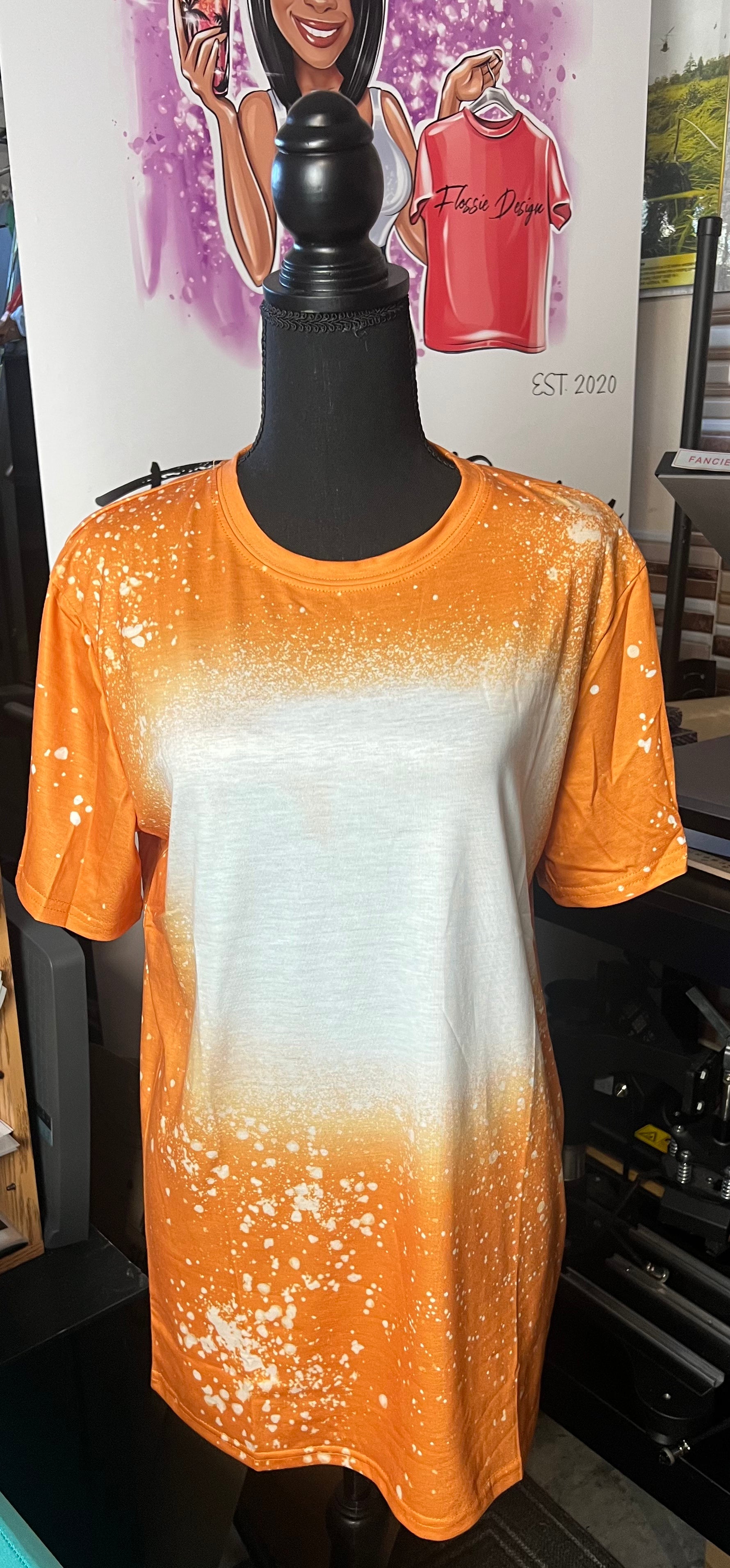 Orange online bleached shirt