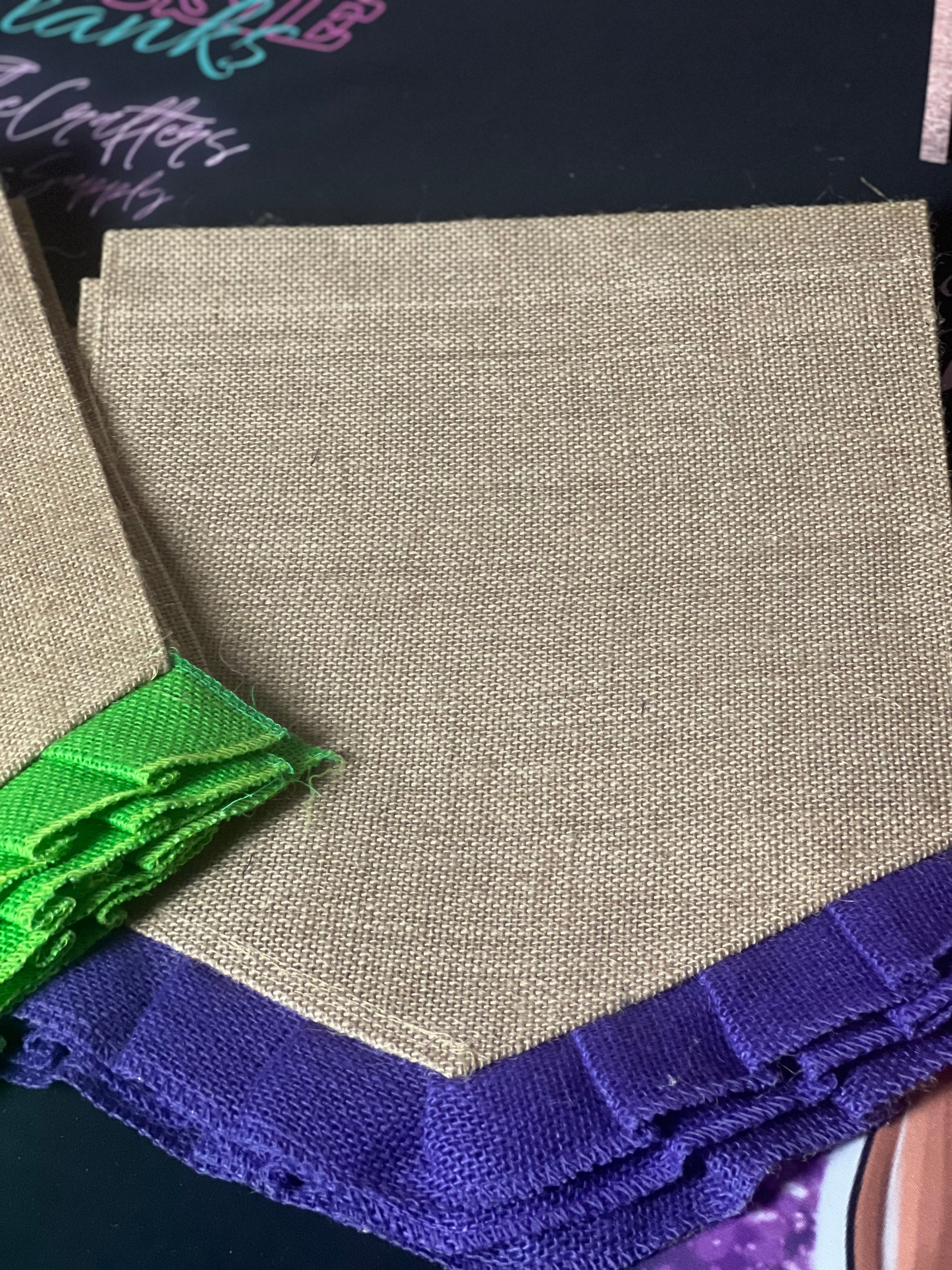 Burlap Garden Flags with Ruffle  (NON SUBLIMATION BLANK)