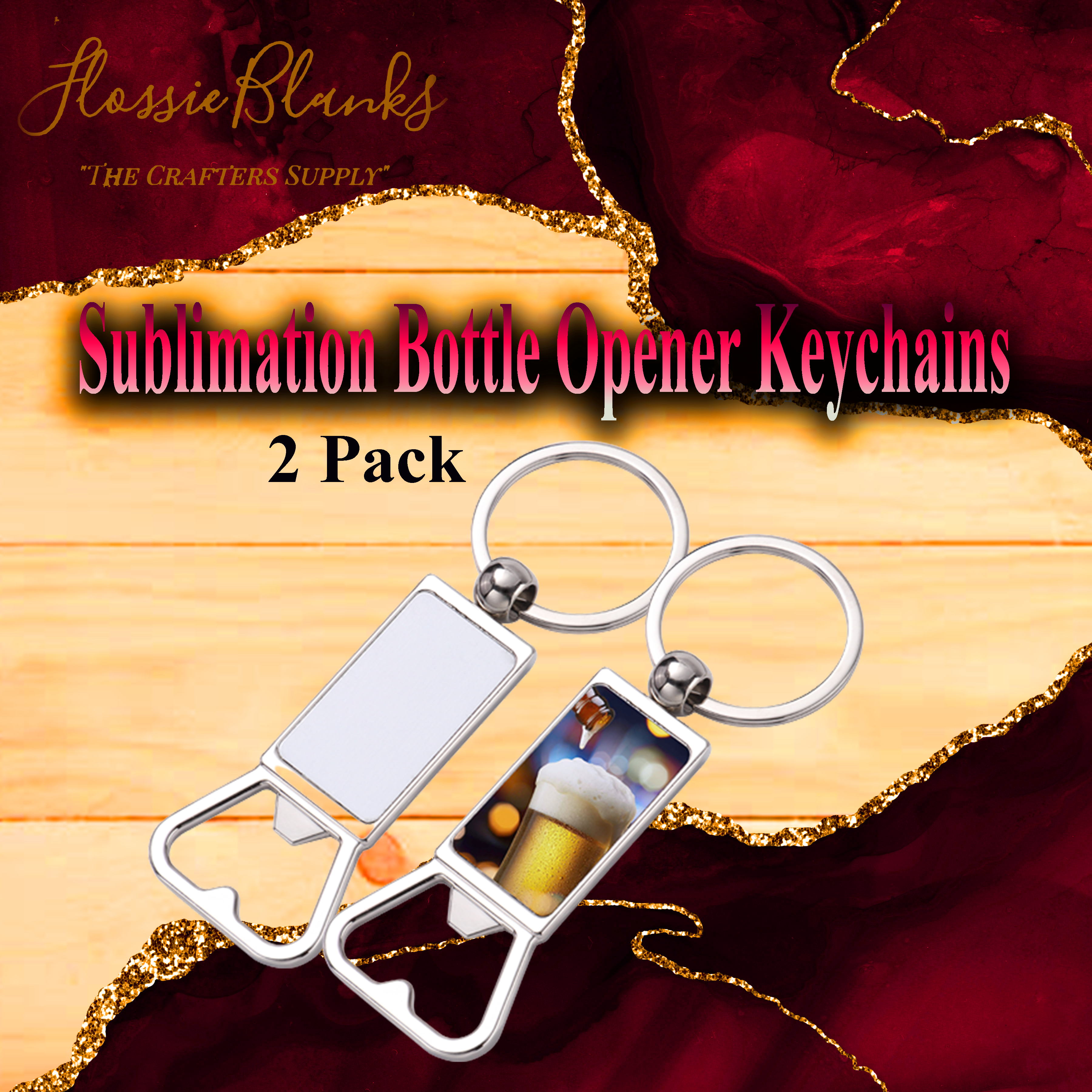 Bottle Opener Keychains Sublimation (BLANK) 2 Pack – Flossie Blanks