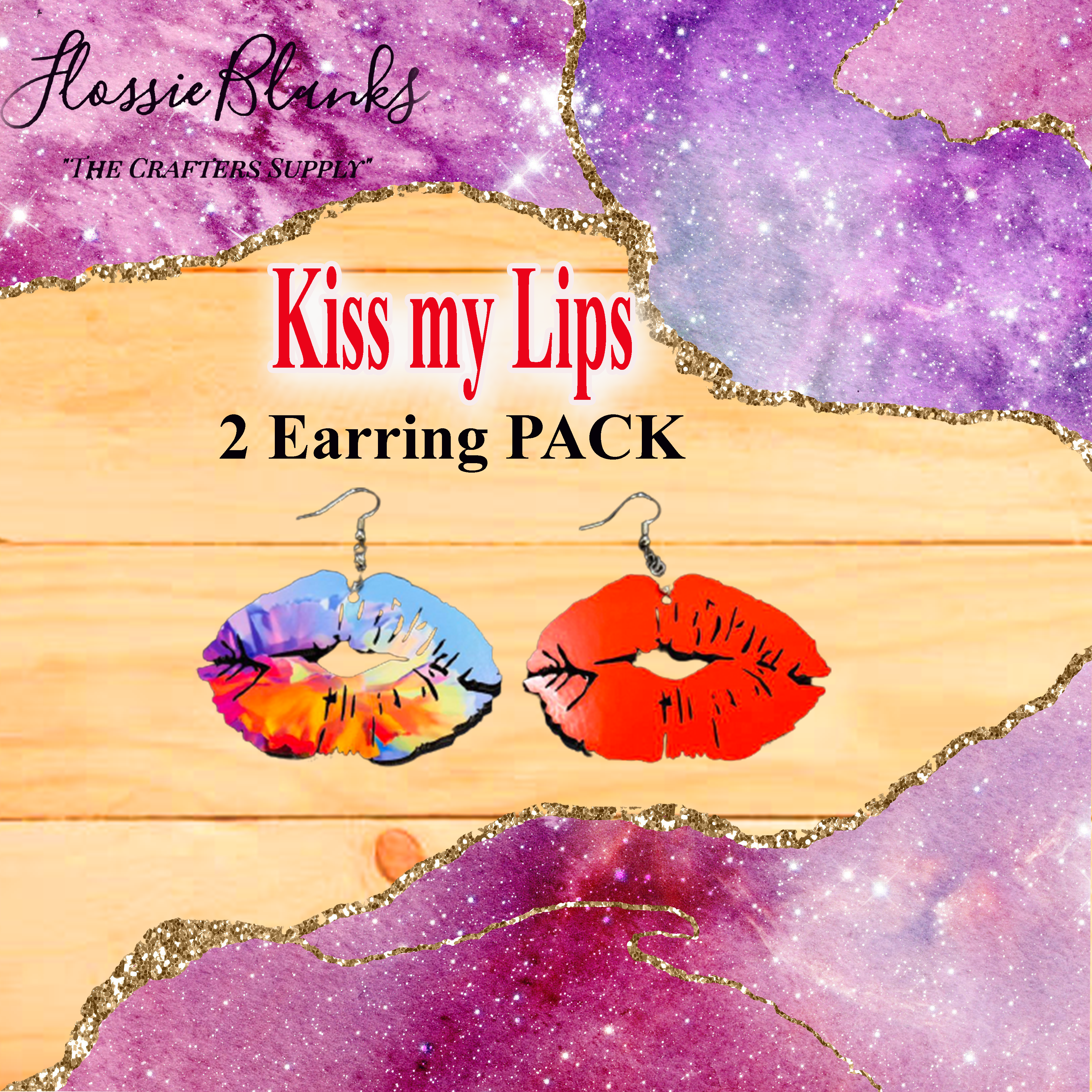 LIPS Earrings Sublimation Blanks (Pair of 2 Earrings)