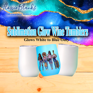 12oz GLOW Sublimation Wine Tumbler (BLANK) WHITE ONLY